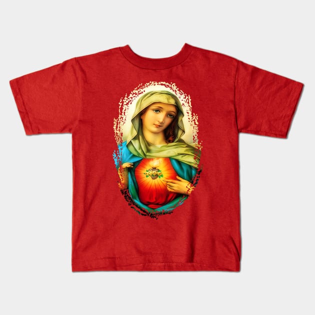 Immaculate Heart of Virgin Mary Catholic Saint A-101521 Kids T-Shirt by hispanicworld